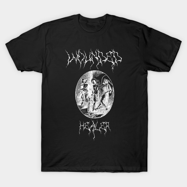 Black Metal Jesus Christ Wounded Healer T-Shirt by thecamphillips